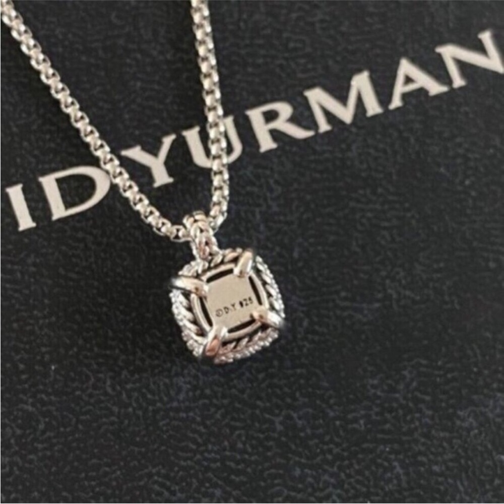 David Yurman Silver Pavé Sphere Pendant Necklace - Picture 6 of 6